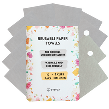 Load image into Gallery viewer, Steyda Reusable Paper Towels - 10 pack Gray