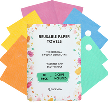 Load image into Gallery viewer, Steyda Reusable Paper Towels - 10 pack Assorted Colors
