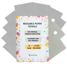 Load image into Gallery viewer, Steyda Reusable Paper Towels - 10 pack Gray
