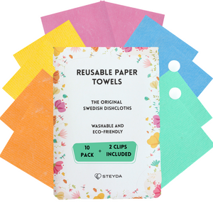 Steyda Reusable Paper Towels - 10 pack Assorted Colors